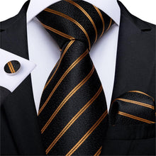 Load image into Gallery viewer, Golden Tie, Hanky, Cufflink Set