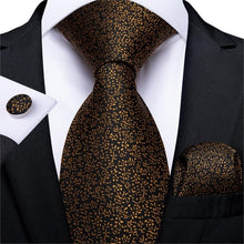 Load image into Gallery viewer, Golden Tie, Hanky, Cufflink Set