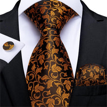 Load image into Gallery viewer, Golden Tie, Hanky, Cufflink Set