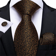 Load image into Gallery viewer, Golden Tie, Hanky, Cufflink Set