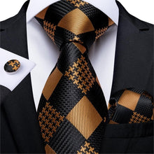 Load image into Gallery viewer, Golden Tie, Hanky, Cufflink Set