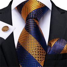 Load image into Gallery viewer, Golden Tie, Hanky, Cufflink Set