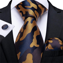 Load image into Gallery viewer, Golden Tie, Hanky, Cufflink Set